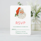 Retro  Jolly Santa Claus Kerstmis RSVP Kaartje (Staand voorkant)