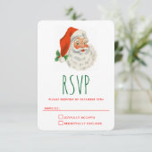 Retro  Jolly Santa Claus Kerstmis RSVP Kaartje (Staand voorkant)