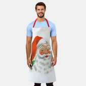 Retro Jolly Santa Claus Kerstmis Schort (Gedragen)