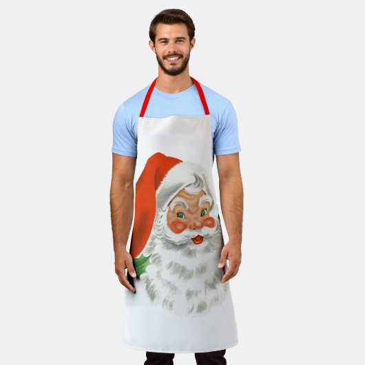 Retro  Jolly Santa Claus Kerstmis Schort (Gedragen)