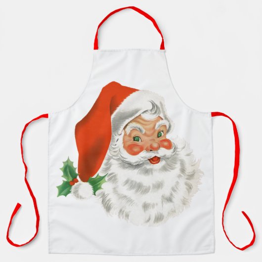Retro Jolly Santa Claus Kerstmis Schort (Voorkant)