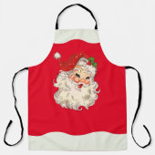 Retro Jolly Santa Claus Kerstmis Schort (Voorkant)