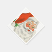 Retro  Jolly Santa Claus Kerstmis Servet (Hoek)