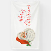 Retro  Jolly Santa Claus Kerstmis Spandoek (Verticaal)