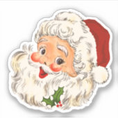 Retro Jolly Santa Claus Kerstmis Sticker (Voorkant)