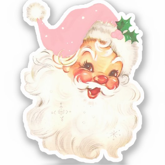  Retro Jolly Santa Claus Kerstmis Sticker (Voorkant)