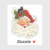 Retro Jolly Santa Claus Kerstmis Sticker (Vel)