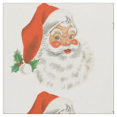 Retro Jolly Santa Claus Kerstmis Stof (Close Up)