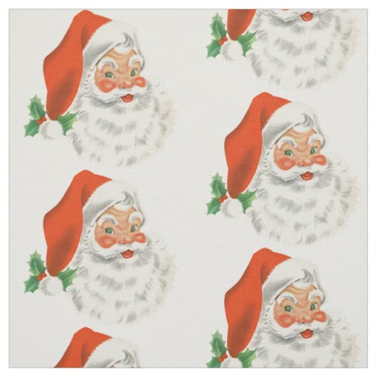 Retro Jolly Santa Claus Kerstmis Stof (Swatch)