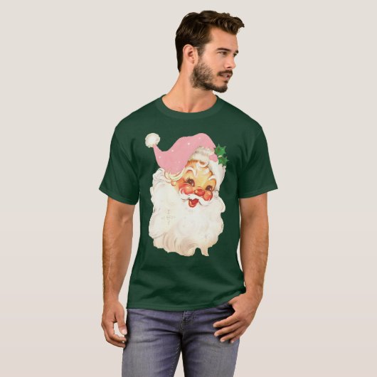 Retro Jolly Santa Claus Kerstmis T-shirt (Voorkant volledig)