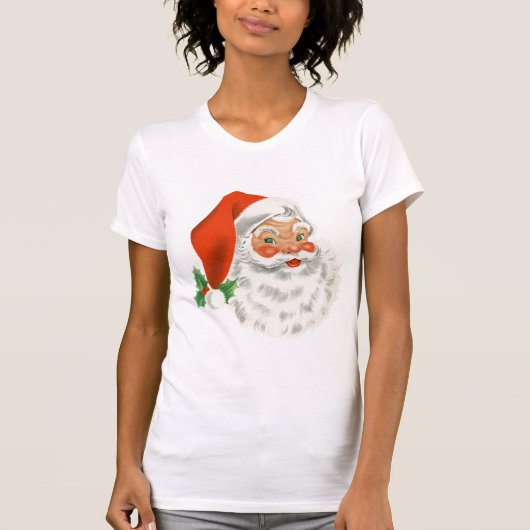 Retro  Jolly Santa Claus Kerstmis T-shirt (Voorkant)