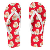 Retro Jolly Santa Claus Kerstmis Teenslippers (Voetbed)