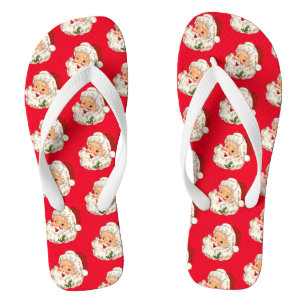 Retro Jolly Santa Claus Kerstmis Teenslippers