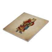 Retro Jolly Santa Claus Kerstmis Tegeltje (Zijkant)