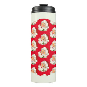 Retro Jolly Santa Claus Kerstmis Thermosbeker