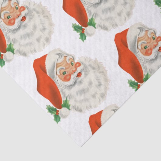 Retro  Jolly Santa Claus Kerstmis Tissuepapier (Detail)