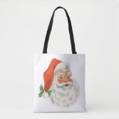 Retro  Jolly Santa Claus Kerstmis Tote Bag (Voorkant)