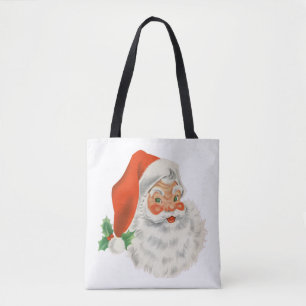 Retro  Jolly Santa Claus Kerstmis Tote Bag