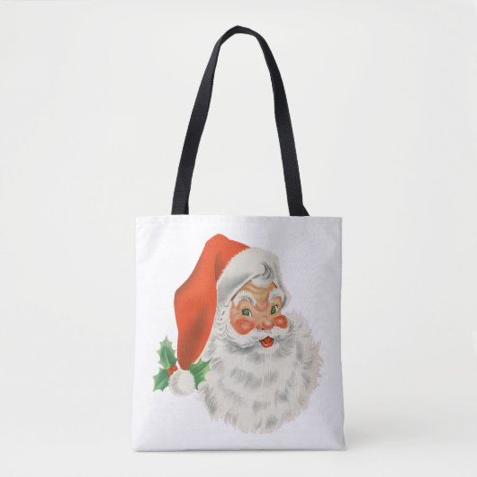 Retro  Jolly Santa Claus Kerstmis Tote Bag (Voorkant)