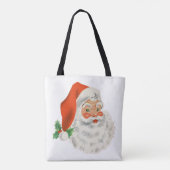 Retro  Jolly Santa Claus Kerstmis Tote Bag (Achterkant)