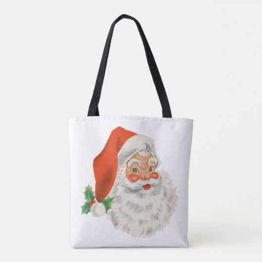 Retro  Jolly Santa Claus Kerstmis Tote Bag (Achterkant)
