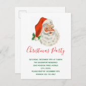 Retro  Jolly Santa Claus Kerstmis Uitnodiging Briefkaart (Voorkant / Achterkant)