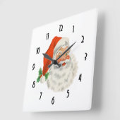 Retro  Jolly Santa Claus Kerstmis Vierkante Klok (Hoek)