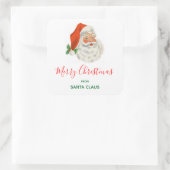 Retro  Jolly Santa Claus Kerstmis Vierkante Sticker (Tas)