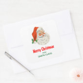 Retro  Jolly Santa Claus Kerstmis Vierkante Sticker (Envelop)