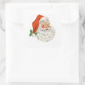 Retro  Jolly Santa Claus Kerstmis Vierkante Sticker (Tas)
