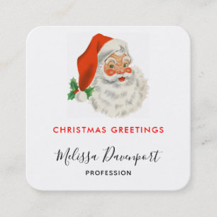 Retro  Jolly Santa Claus Kerstmis Vierkante Visitekaartje