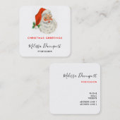 Retro Jolly Santa Claus Kerstmis Vierkante Visitekaartje (Voorkant / Achterkant)