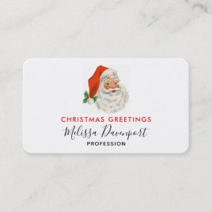 Retro  Jolly Santa Claus Kerstmis Visitekaartje