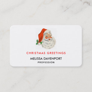 Retro  Jolly Santa Claus Kerstmis Visitekaartje