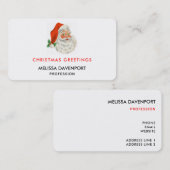 Retro  Jolly Santa Claus Kerstmis Visitekaartje (Voorkant / Achterkant)