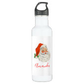 Retro  Jolly Santa Claus Kerstmis Waterfles (Voorkant)