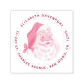 Retro Jolly Santa Claus Kerstmis Zelfinktende Stempel (Design)