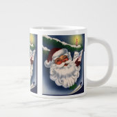 Retro Jolly Santa Claus, Vintage Kerstmis Grote Koffiekop (Rechts)