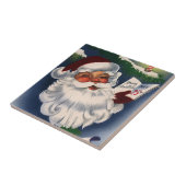 Retro Jolly Santa Claus, Vintage Kerstmis Tegeltje (Zijkant)