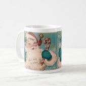 Retro  Jolly Santa met snoepriet Koffiemok (Voorkant links)