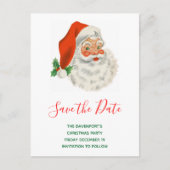 Retro  Jolly Sinterklaas Xmas Save the Date Uitnodiging Briefkaart (Voorkant)