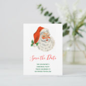 Retro  Jolly Sinterklaas Xmas Save the Date Uitnodiging Briefkaart (Staand voorkant)