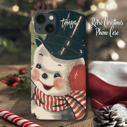 Retro Jolly Snowman Custom Holiday Case-Mate iPhone Case