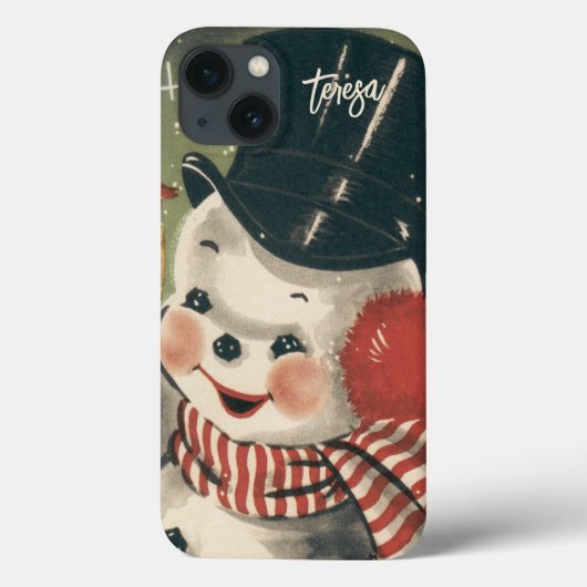 Retro Jolly Snowman Custom Holiday Case-Mate iPhone Case (Achterkant)