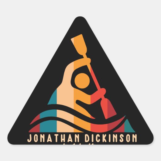 Retro Jonathan Dickinson Kayaking Sticker (Voorkant)