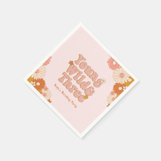 Retro Jong Wild en Drie 3e Verjaardag Servet (Hoek)