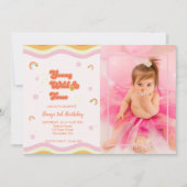 Retro Jong Wild en Drie Verjaardag Foto Kaart (Voorkant)