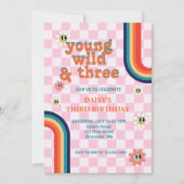 Retro Jong Wild en Drie Verjaardag Kaart (Voorkant)
