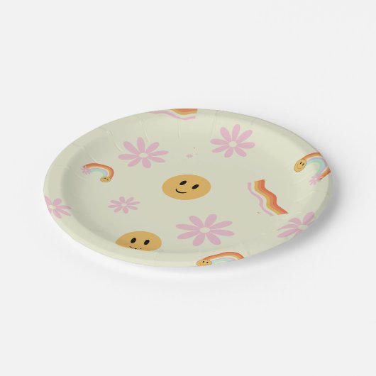 Retro Jong Wild en Drie Verjaardag Papieren Bordje (Gekanteld)