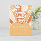 Retro Jong Wild Vrij Verbrand Oranje Zonneschijn m Kaart (Staand voorkant)